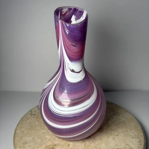 Purple Dorotheenhütte Wolfach Vintage Unikat Reine Handarbeit Glass Vase Germany